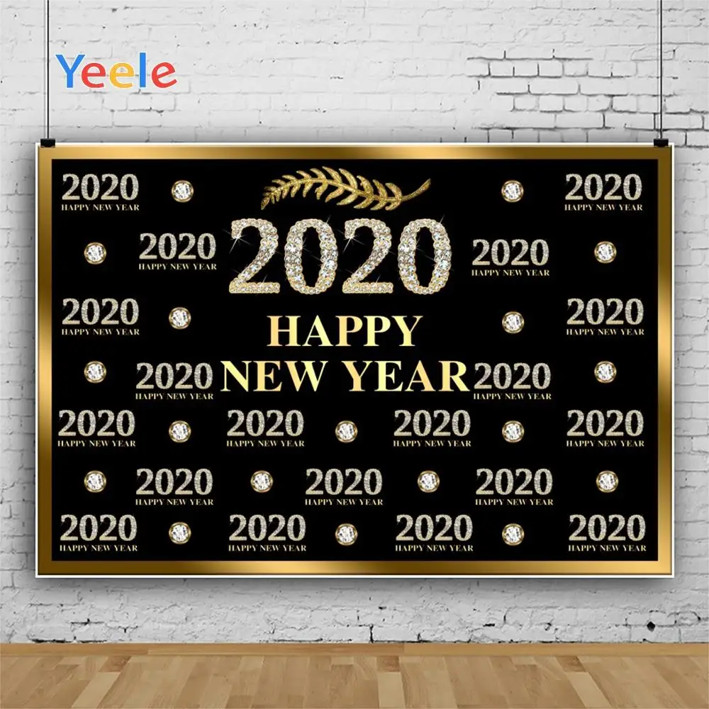 Yeele 2020 новогодние обои алмазные золотые слова фотофоны персонализированные