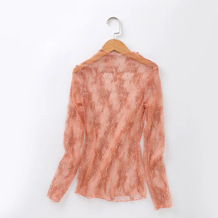 Сетчатый Топ для женщин сексуальный прозрачный сетчатый топ кружевной блузка