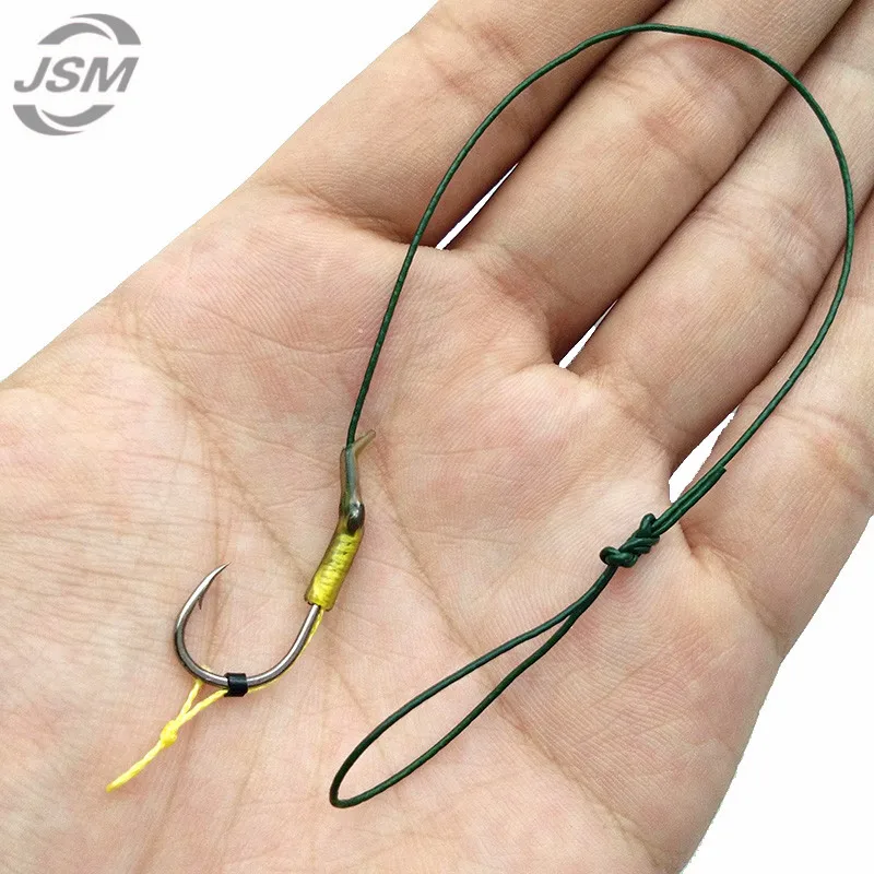 JSM 18 шт. рыболовные снасти для ловли карпа с зеленым покрытием резьба петля 8340