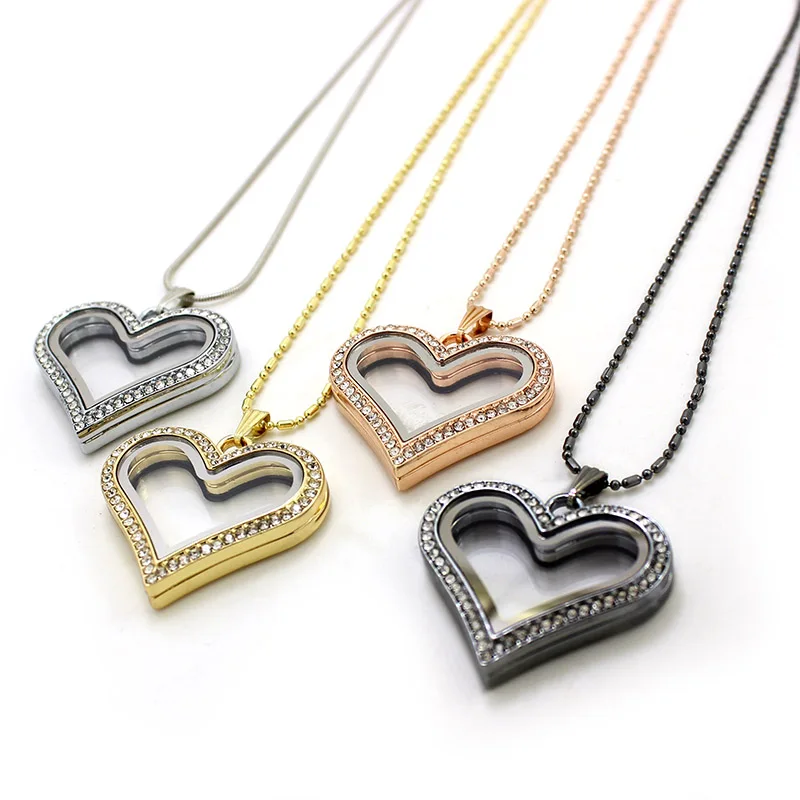 Diylocket сердце Кристалл Магнитная плавающая подвеска медальон живая память кулон