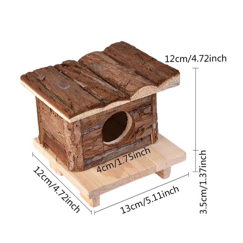Натуральный коры деревянный дом хомяка белка играть спальный клетка-гнездо для