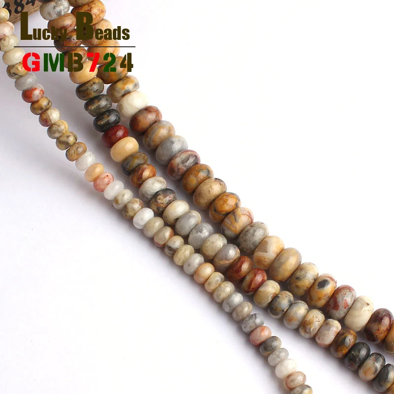 Бусины из натурального камня Crazy Agates Stone Rondelle бусины для изготовления ювелирных