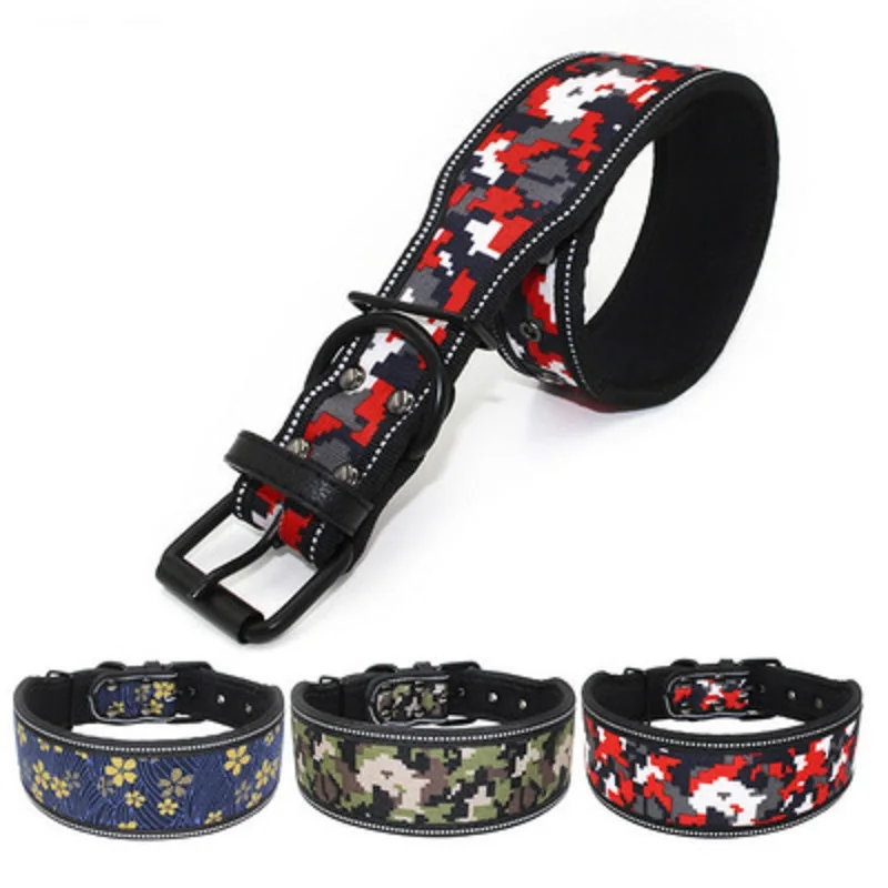 Reflective Dog Collar Light Night Safety Pet Supplies Cat Collars Accessories For Small and large Dogs printed | Дом и сад