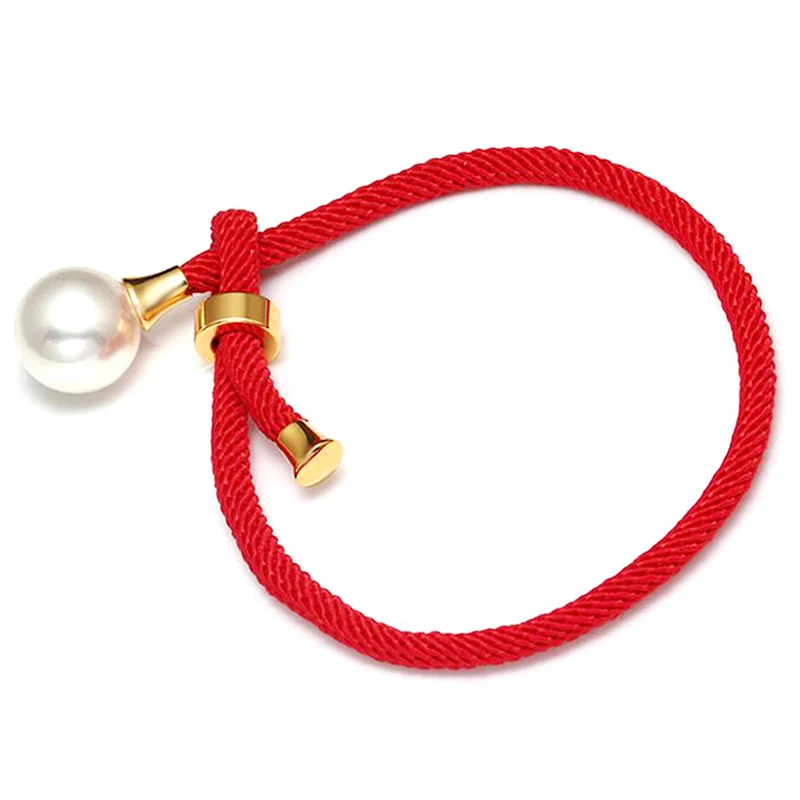 New Electroplated Gold Adjustable Size Red Rope, DIY Beaded Bracelet Jewelry Making Accessories Rope.