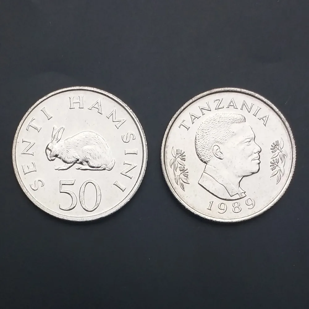 Монета Танзании 50 центов км #26 1989 UNC нераспространенный коллекционные подарок