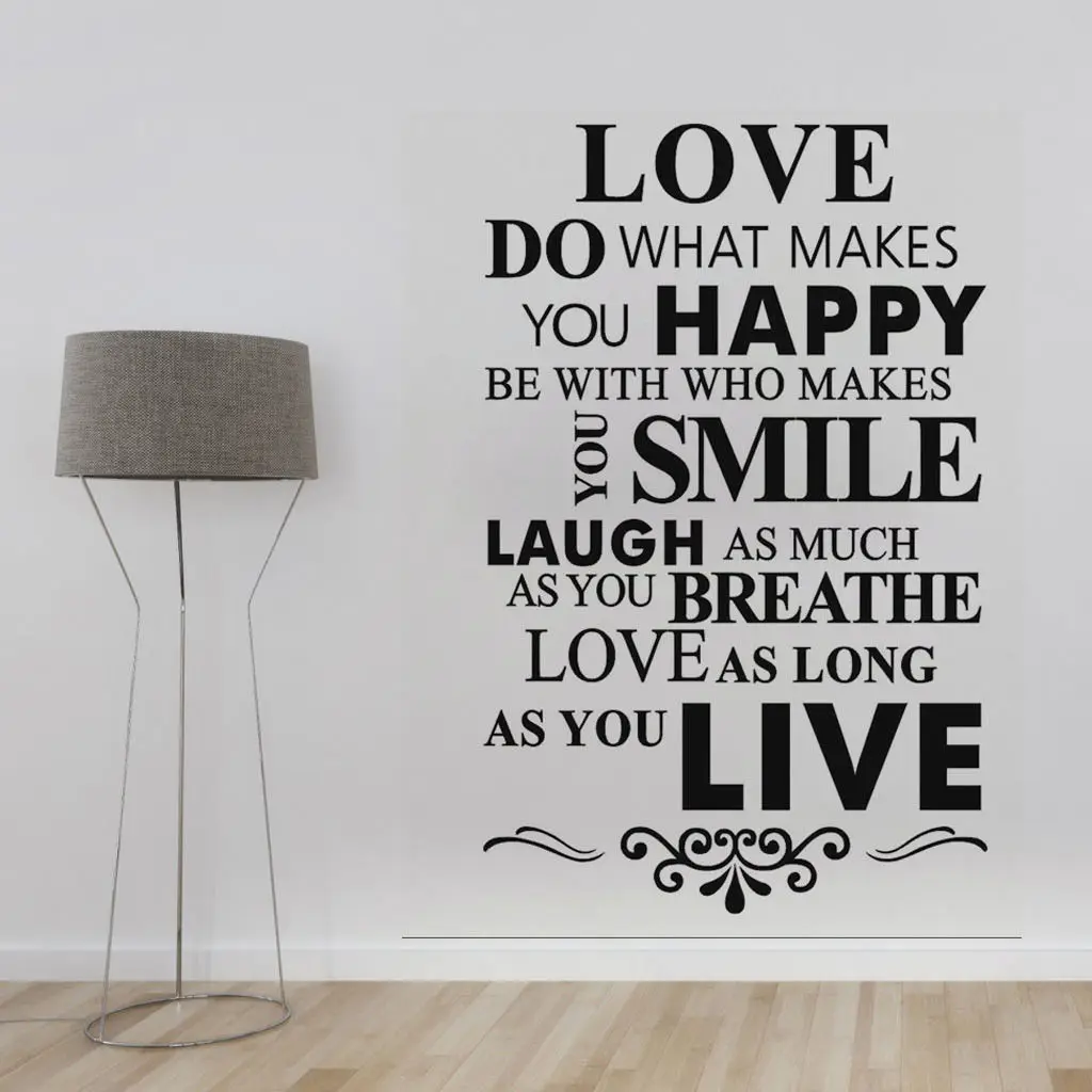 LOVE DO WHAT MAKE YOU HAPPY Quote Настенная Наклейка для гостиной Съемная Бесплатная доставка |