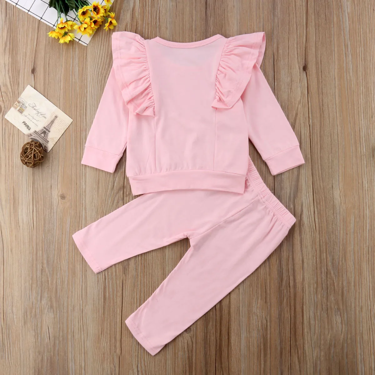 Новинка Лидер продаж стильная розовая футболка с длинными рукавами и штаны для