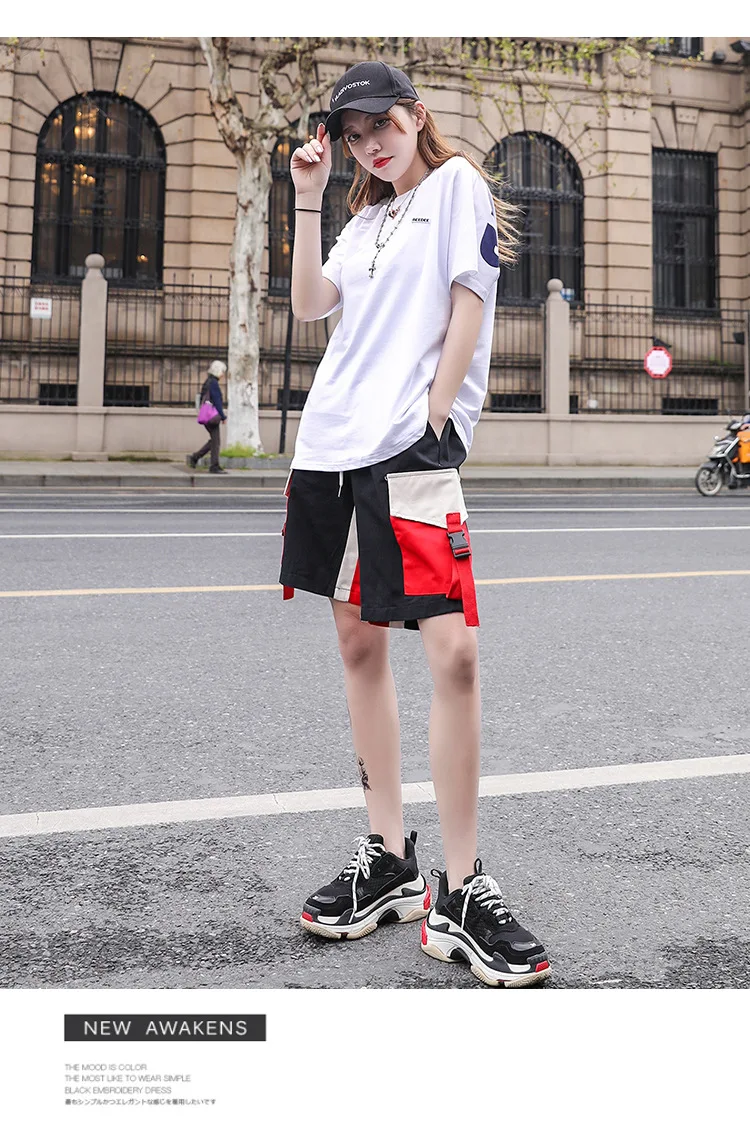 Новинка лета 2020 красный Повседневный модный спортивный свободный костюм в стиле