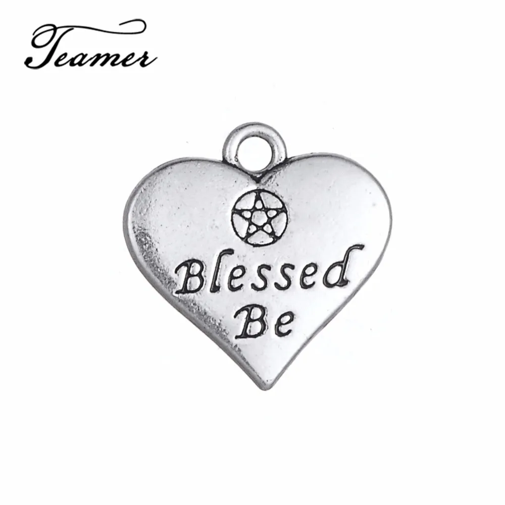 Подвеска Teamer Heart Charm с надписью Be Wicca Pentacle Двусторонняя подвеска пентаграммой для