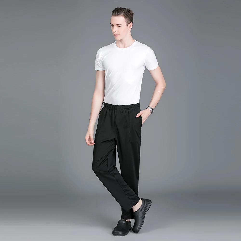 Штаны шеф повара с эластичным поясом оптовая продажа длинные брюки одежда для