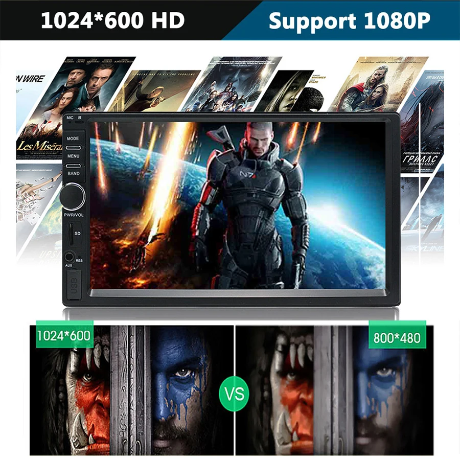 7 &quotавто радио ram 2G + 32G Android 2din Мультимедиа gps Стерео навигация bluetooth HD 1080P сенсорный