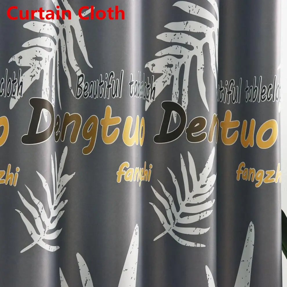 Nordic Стиль Шторы листья дизайн для Гостиная серые плотные Шторы окна Спальня портьеры, гардины ткани X532#30 - Цвет: Curtain Cloth