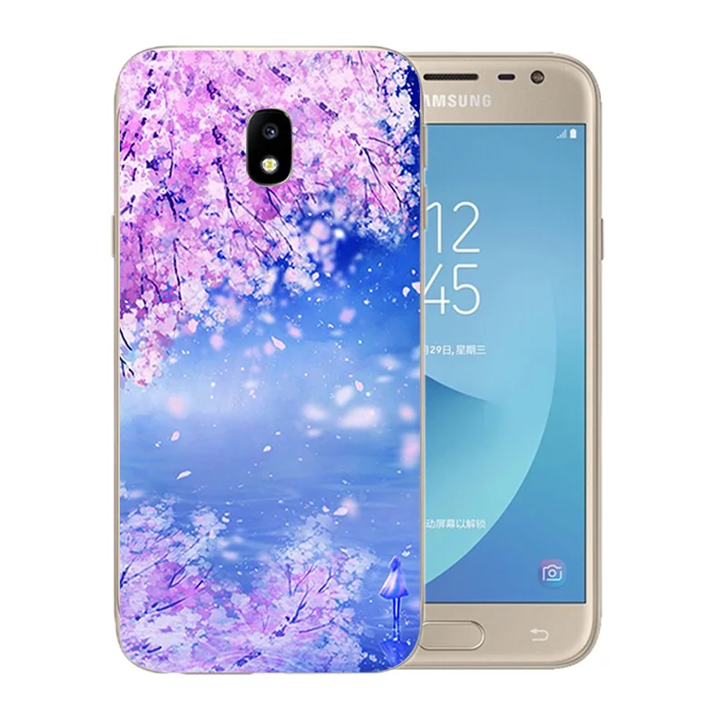Мягкий ТПУ чехол для Samsung Galaxy J3 2017 цветной 5 дюймов SM-J330F полная защита Тонкий