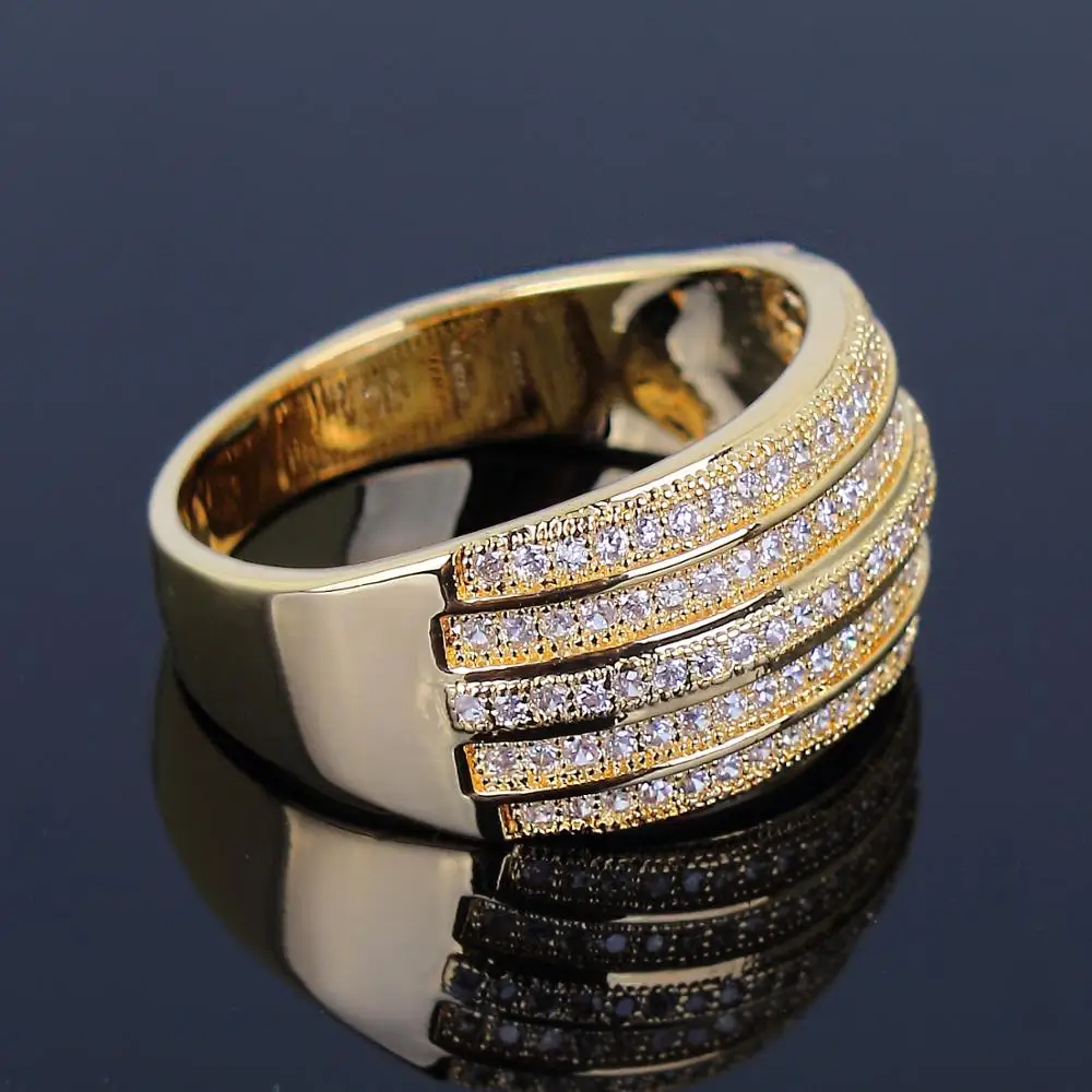 Dreamcarnival 1989 обручальное Кольца для Для женщин bagues Rhodium Gold Цвет пять рулонов CZ костюмы Jewellery anillos Mujer Ringen