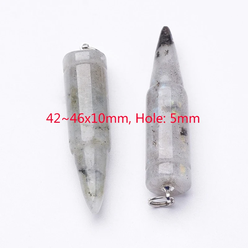 Bullet 10 шт. натуральный камень лабрадорит Подвески DIY ювелирные аксессуары Изготовление ожерелья ремесла лунный камень Sunstone Подвески Нерегулярные - Окраска металла: Bullet