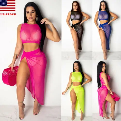 Сексуальный сетчатый пляжный комплект из 2 предметов женский купальник бикини