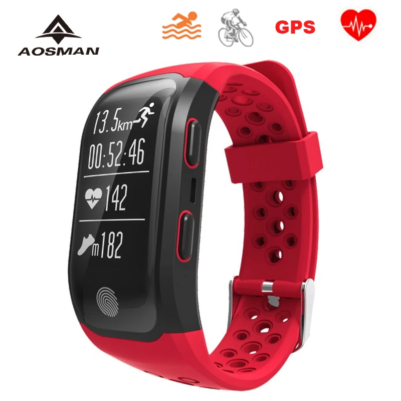 Aosman GPS высотомер спортивные мужские часы s908 Latitude плавание монитор сердечного