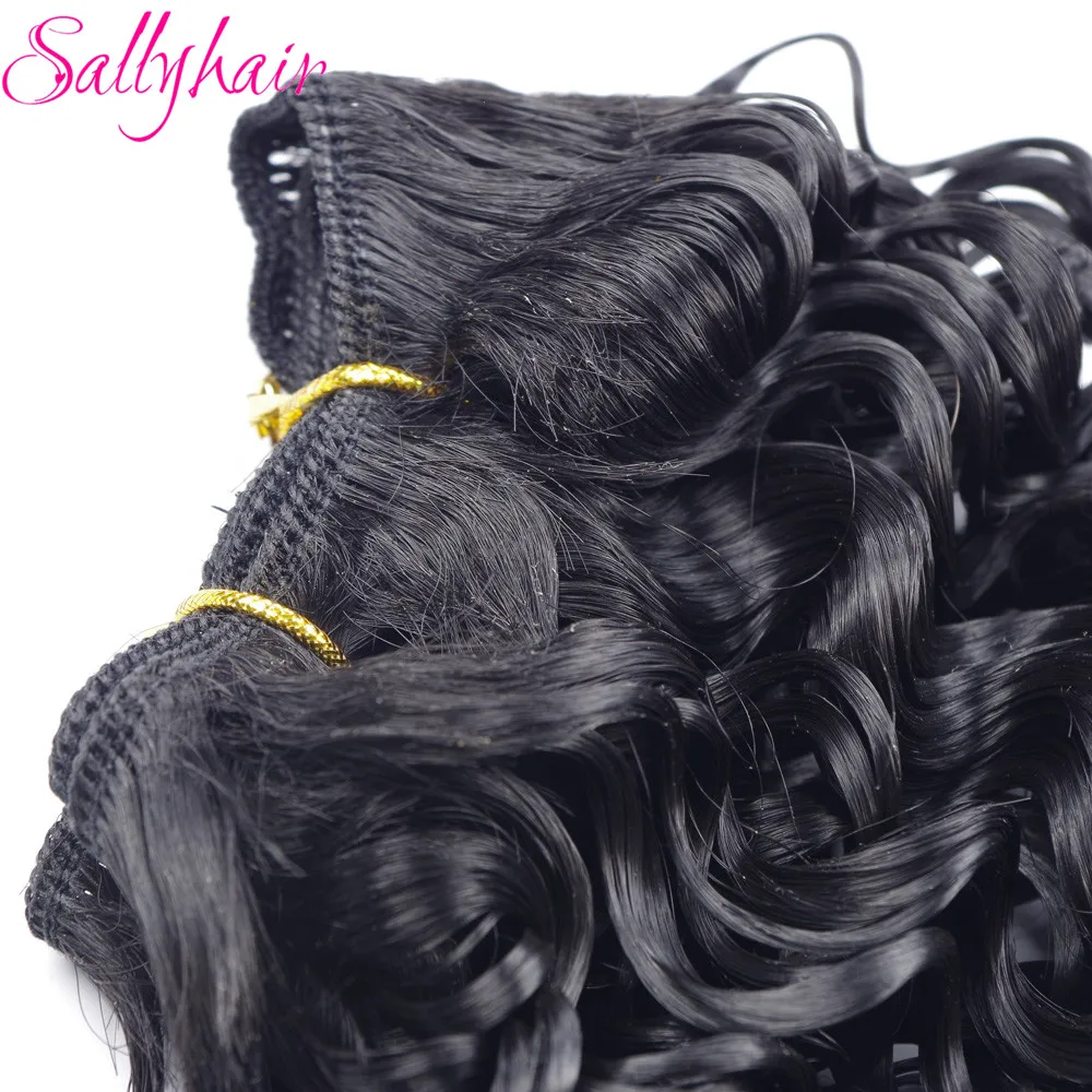 Sallyhair афро Вьющееся кружево волос переплетение высокотемпературные синтетические уток накладные волосы Омбре цвет 3 шт./лот волосы Weavings