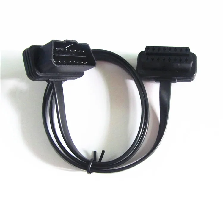 60 см плоский тонкий как лапша кабель OBD OBD2 OBDII 16Pin штекер-гнездо диагностический
