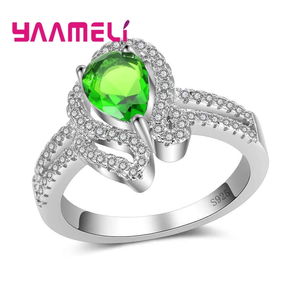 

Luxurious 925 Sterling Silver Rings For Women Filled Sparkling Cubic Zirconia Stones Top Selling Anel Bijoux Bague