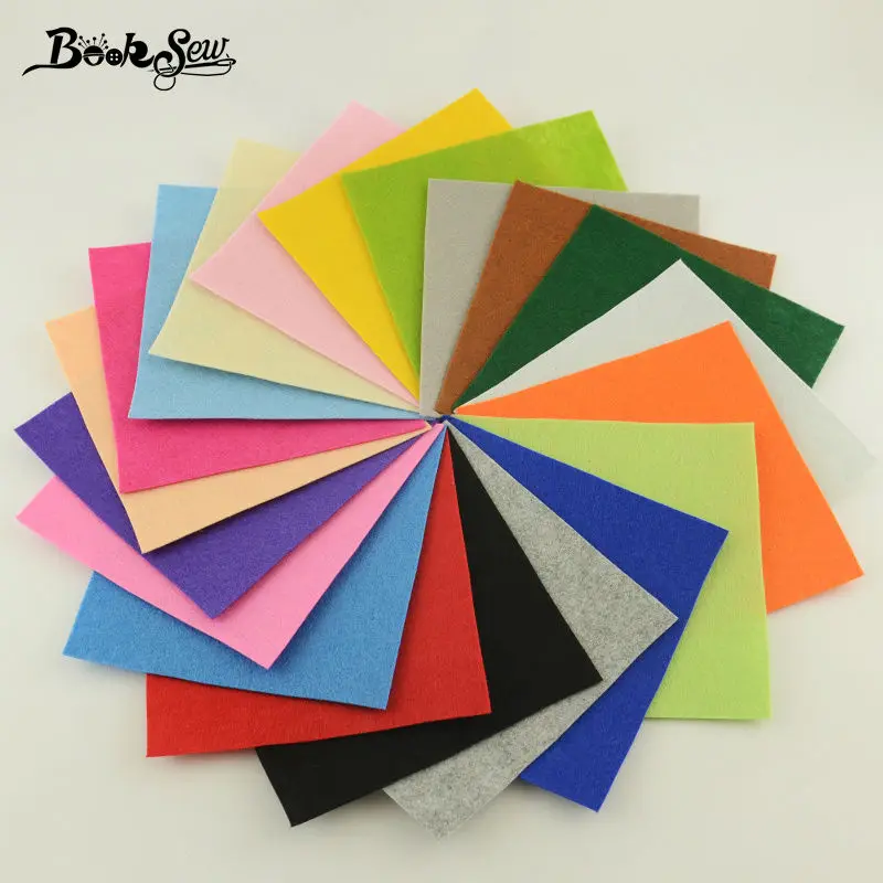 Booksew 100% Polyester Nonwoven Felt Fabric Different Colors DIY 20PCS/lot 30CM*30CM Clean Materials Gifts Package Suitcase|fabric protect|fabric