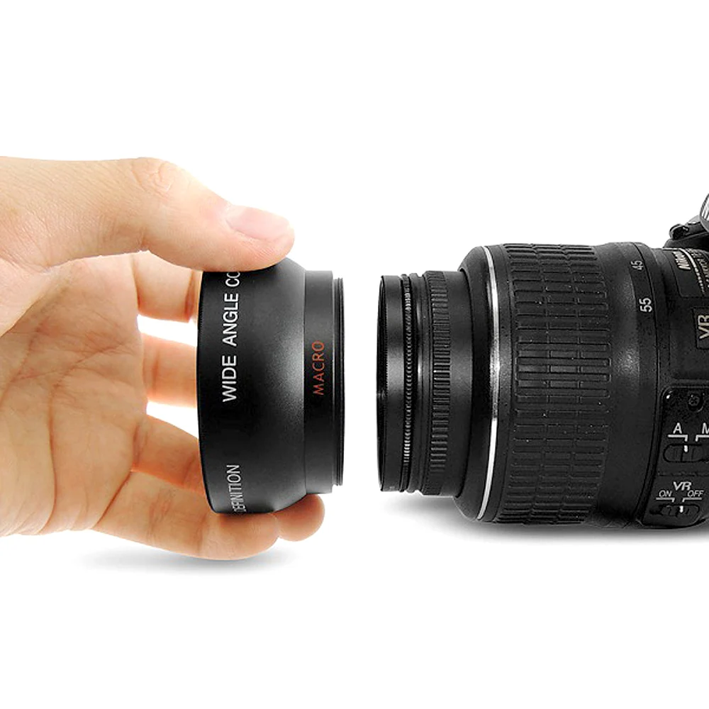 Широкоугольный объектив HD 52 мм 0 45x с макрообъективом для камер Canon Nikon Sony Pentax DSLR|wide