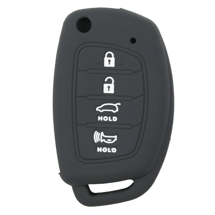 Black MICOCHE 4 кнопки силиконовый флип-ключ для автомобиля чехол для hyundai Santa Fe XL IX45 Mistra Santa Fe Sonata туксонский акцент I30 I40 I45 - Название цвета: Black