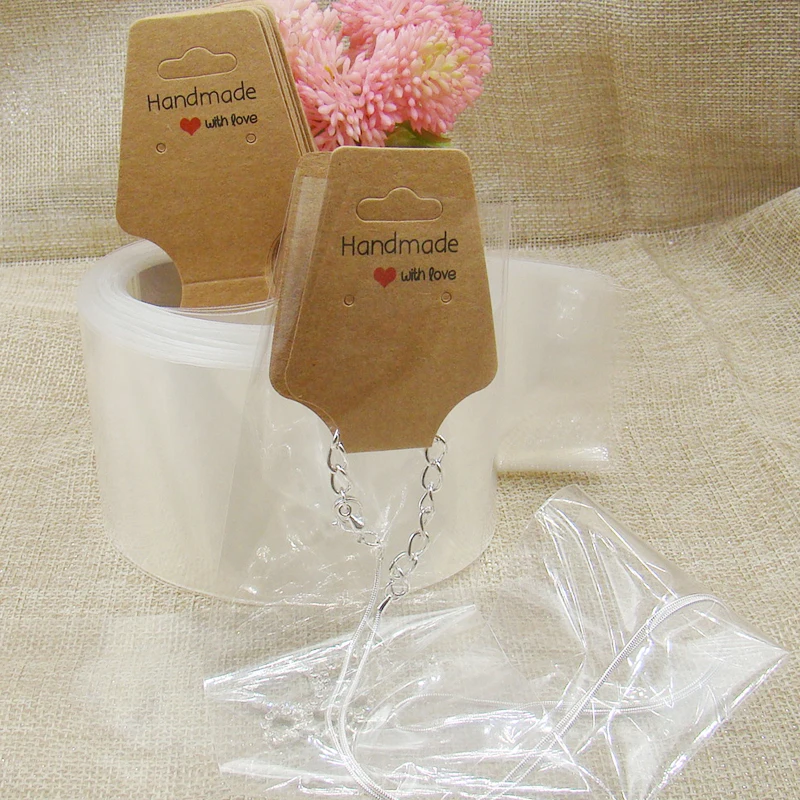 2017 ручная работа wiht love white/kraft paper necklace fold card200 шт + 200 opp сумка для ювелирных изделий