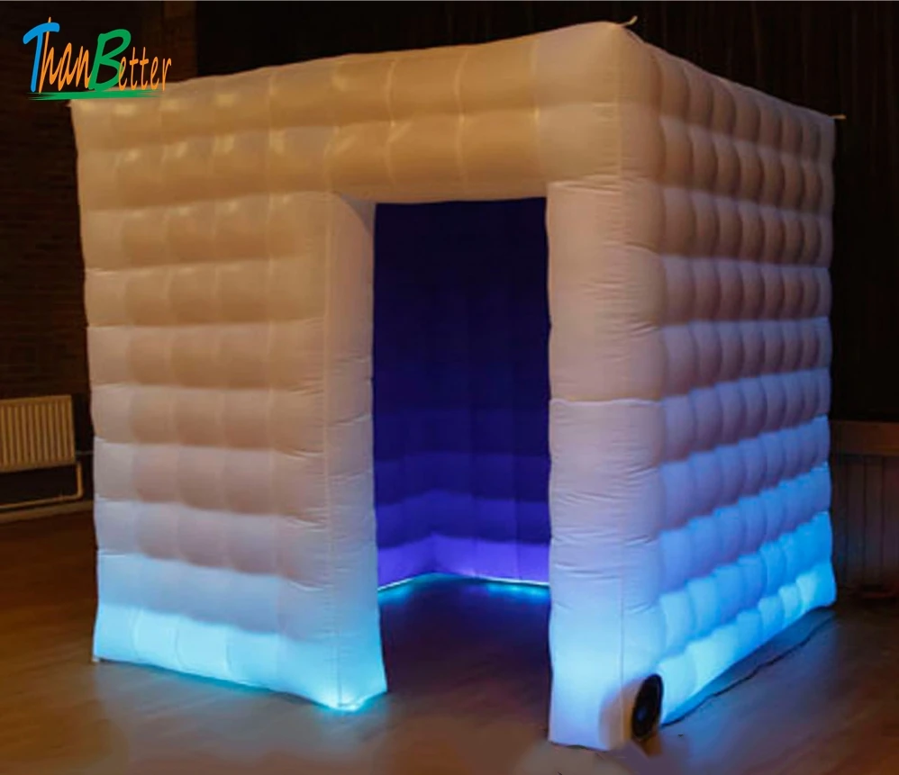 Правая дверь на заказ Горячая белая фотобудка Аренда надувная светодиодная для