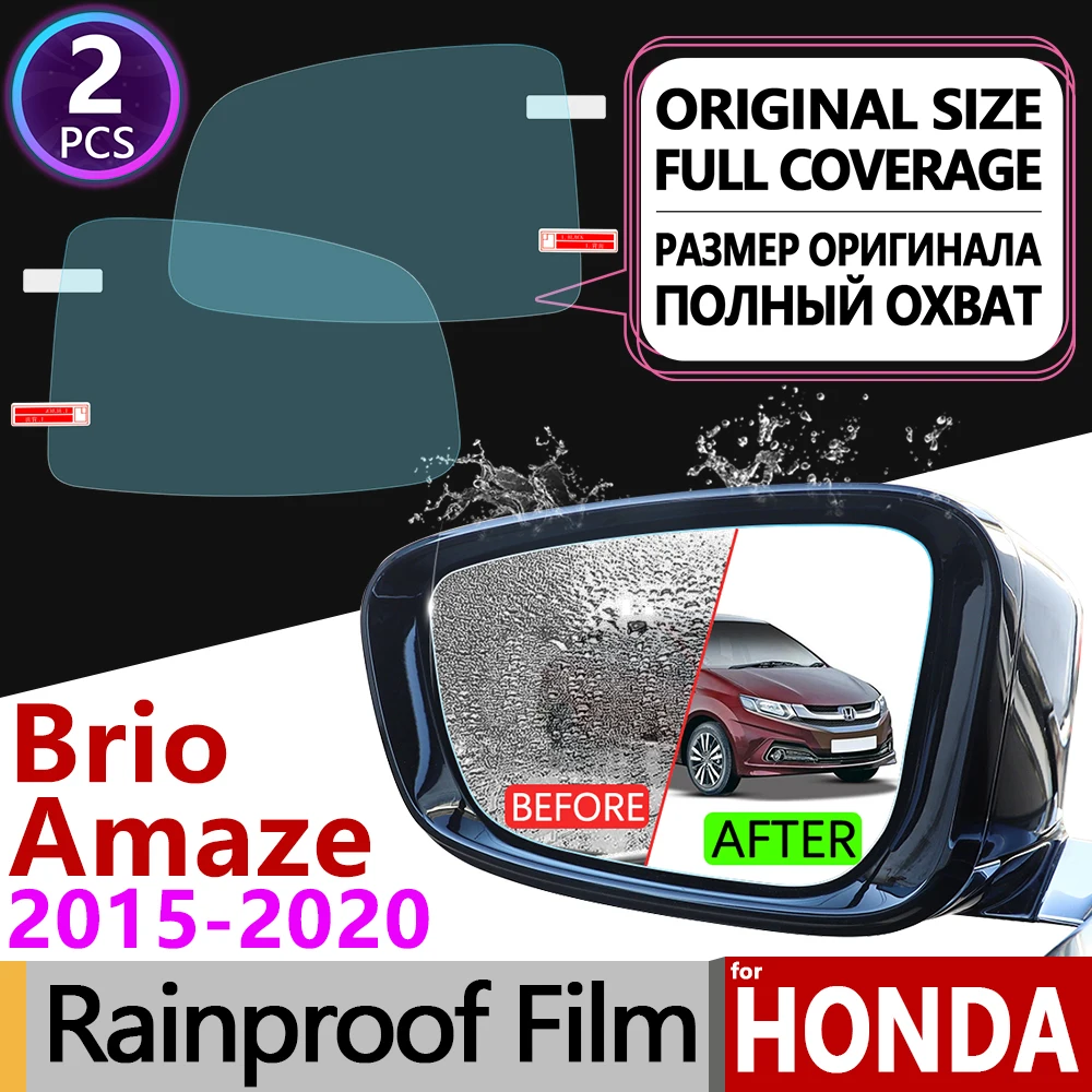 for Honda Brio Amaze 2015 2016 2017 2018 2019 Full Cover Anti Fog Film Rearview Mirror Clear Accessories Stickers Satya RS | Автомобили и