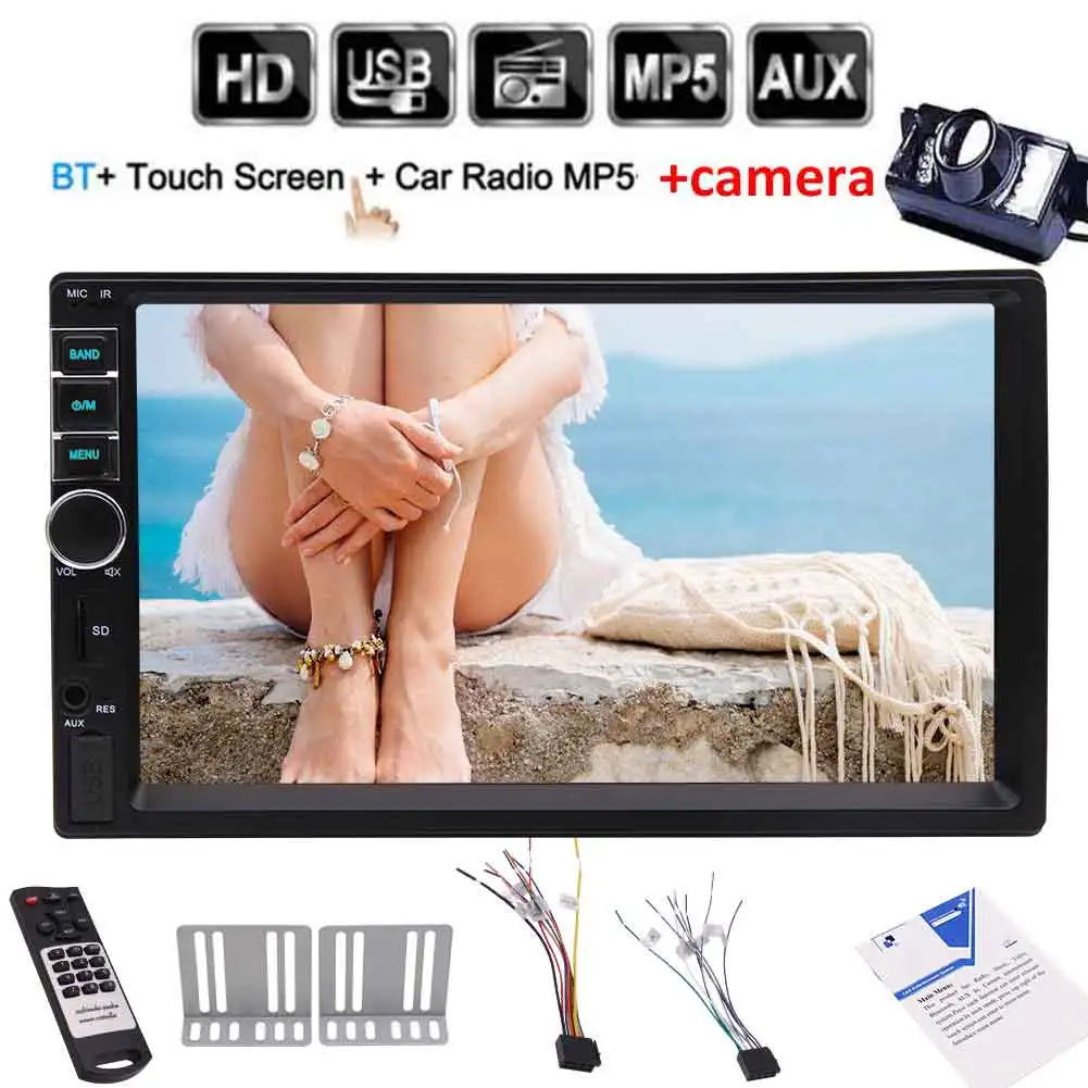 Универсальный Автомагнитола 2 DIN без DVD CD USB FM радио сенсорный экран стерео