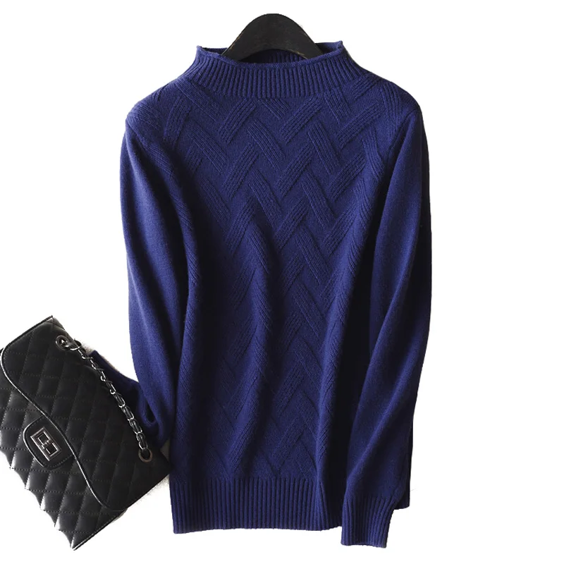 Женский свитер сезон осень-зима Высококачественная трикотажная водолазка из 100%