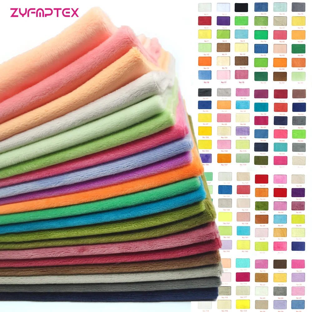 ZYFMPTEX 185 Colors 150x80cm 1.5mm Pile Length Super Soft Plush Fabric Patchwork Textile Diy Sewing Fabric For Toys Clothes