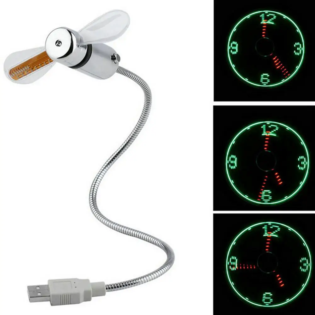 DSstyles USB Электрический вентилятор светодиодный часы маленькие бытовые