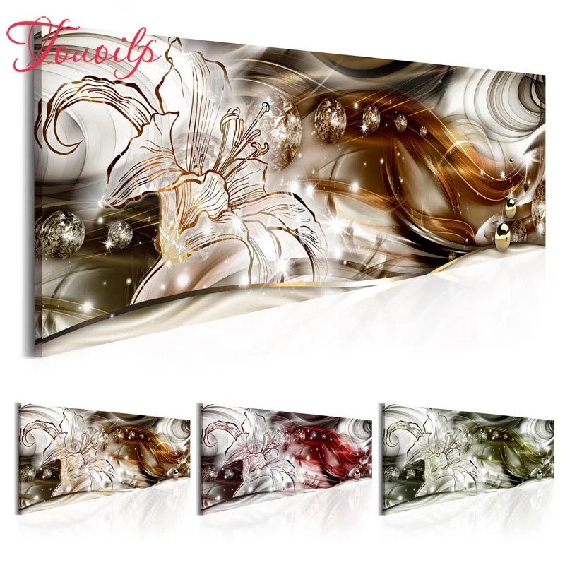 

Новинка, абстрактная Алмазная 5D картина TOUOILP с цветком лилии, вышивка крестиком, полная мозаика, квадратная и круглая вышивка, алмазная выши...