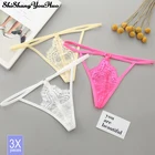 Стринги женские, эластичные, бесшовные, шт.упак., 3 сексуальные кружевные трусики Танга