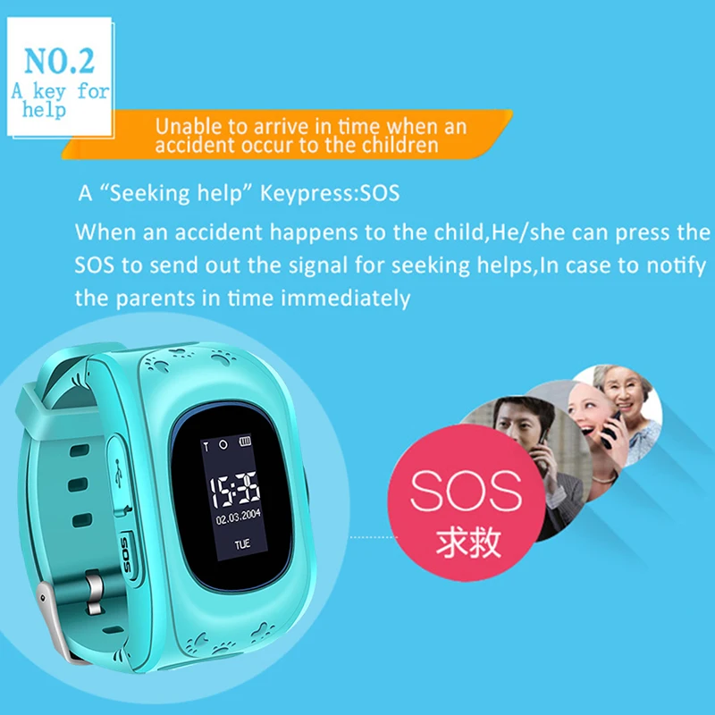 Детские Смарт часы SOS аварийный вызов LBS Позиционирование трекер умные для детей
