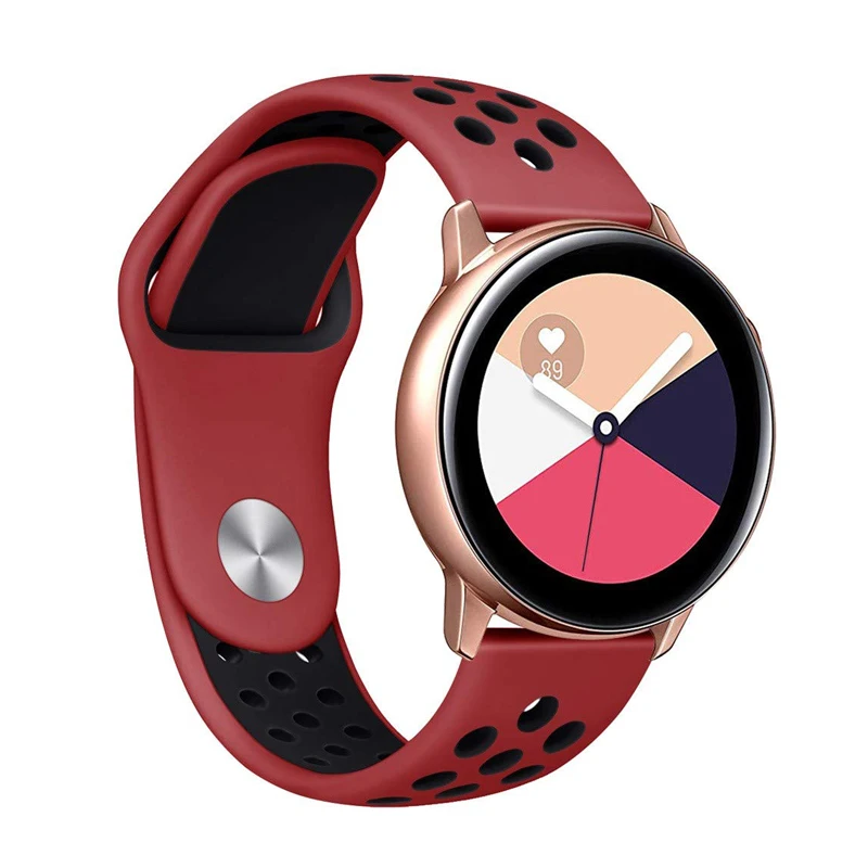 22 мм ремешок для спортивных часов samsung galaxy watch 42 active amazfit bip S2 силиконовый браслет