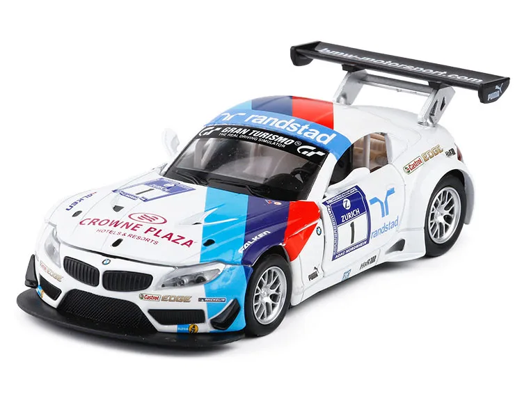 1/32 Z4-GT3, игрушечный автомобиль, модель автомобиля из сплава, детские игрушки, подлинный коллекционный подарок для внедорожника - Цвет: Белый