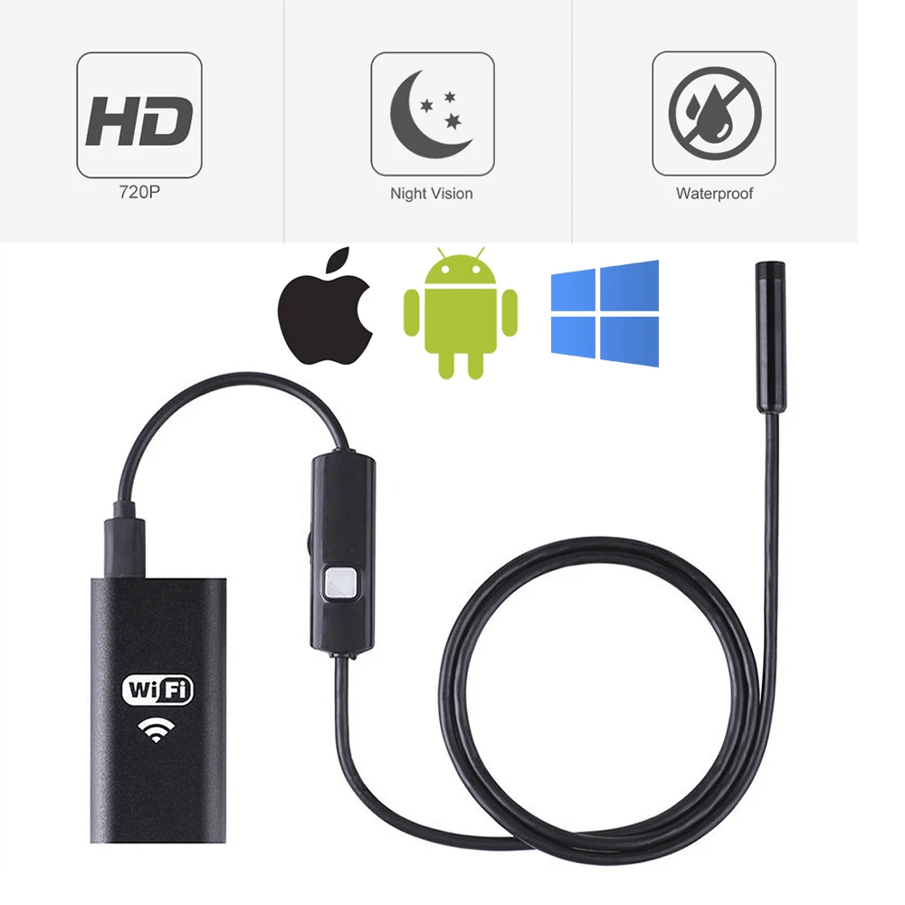 720P HD эндоскоп Инспекционная камера мягкий провод жесткий Wi Fi Бороскоп змея видео