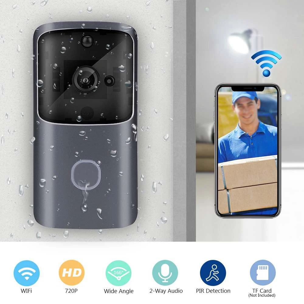 720P Doorbell with Camera wifi Wireless Waterproof Door Bell IR Alarm Motion Detected Smart IP Video Intercom APP Remote Control