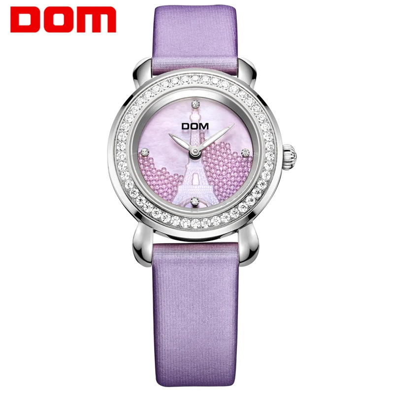 DOM G 613 высокого качества Повседневная fashionParis Башня пояса часы женские кварцевые