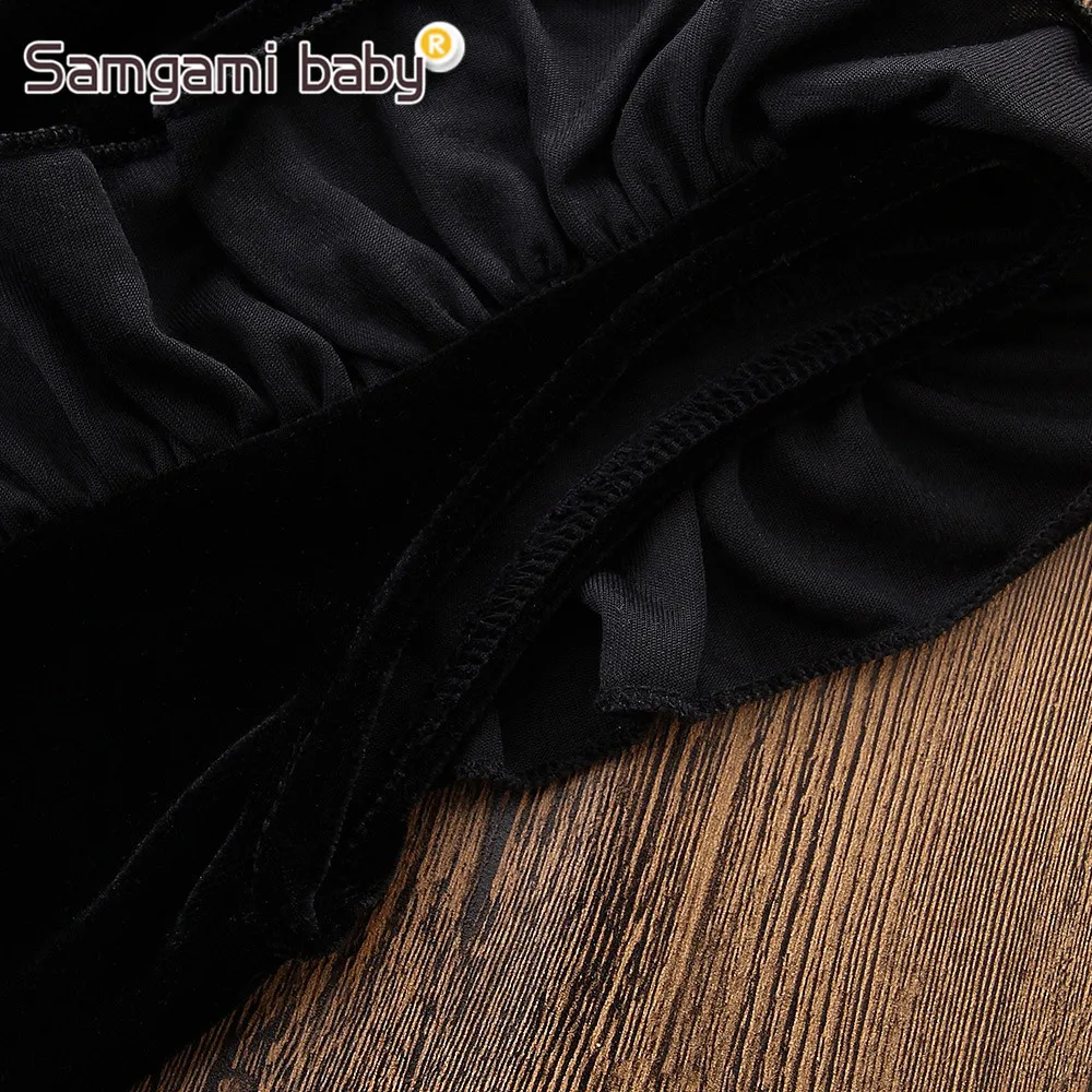 Детские бархатные брюки SAMGAMI комбинезон с оборками для девочек на весну и осень