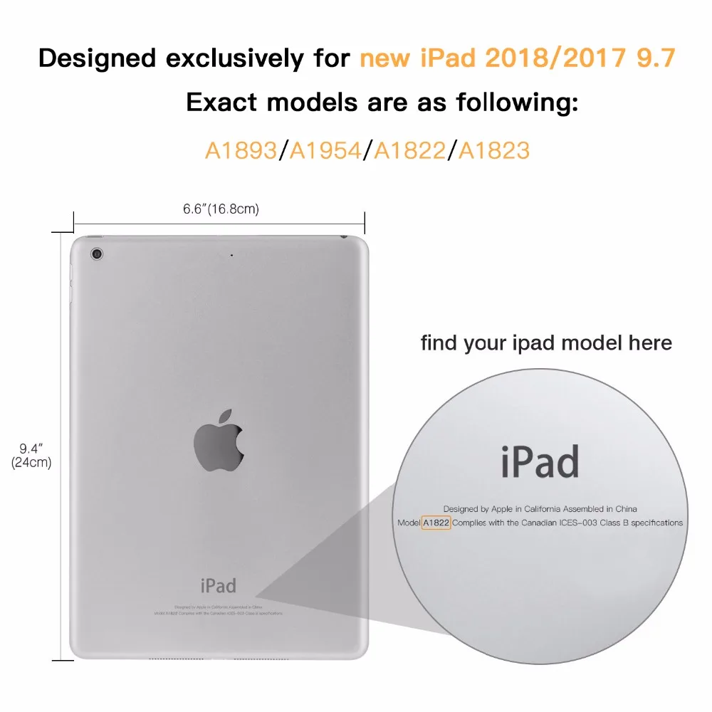 Чехол для 2018/2017 iPad 9 7 6 го/5 го поколения [Heavy Duty] ударопрочный полноразмерный