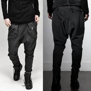 harajuku drop crotch pants men calca 