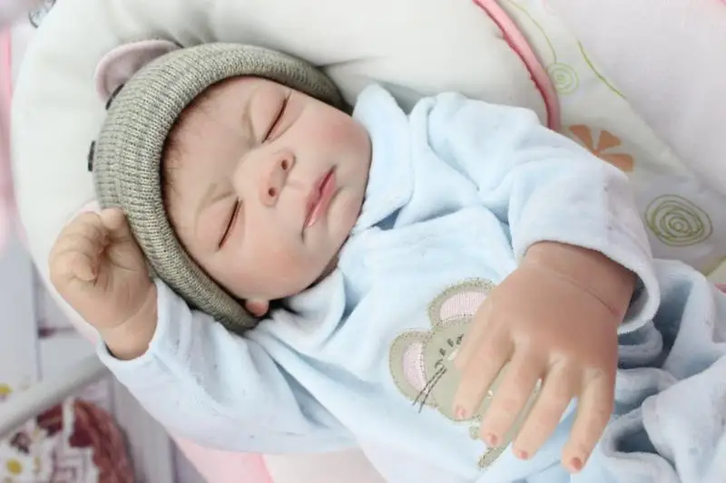50CM Sleeping reborn baby doll real alive lifelike TOP QUALITY imported silicone Mohair Hair Best Gift for Little Girl | Игрушки и хобби