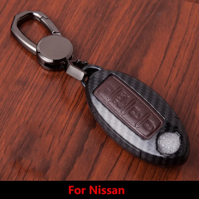 Кожаный чехол для ключей из углеродного волокна Nissan Altima Maxima Infiniti EX FX G37 Q60 QX50 QX70