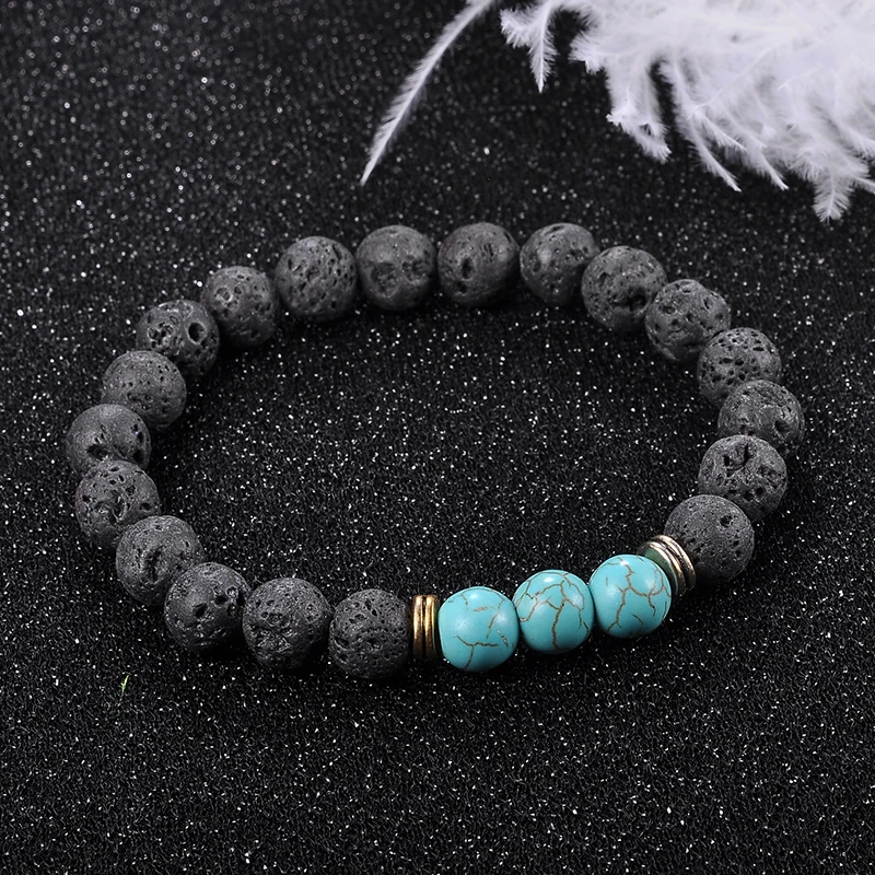 Beagloer Fashion Stone Beads Bracelet Men Strand Bracelets For Women Handmade Jewelry Charm Cuff Wristband Adjustable | Украшения и