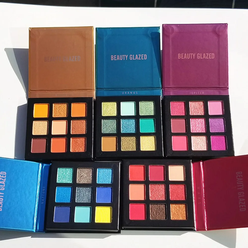 Beauty Glazed палитра теней для век 9 цветов яркие тени кисти макияжа мерцающие макияжа|