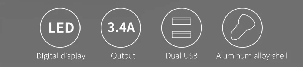 Mcdodo Dual USB Автомобильное зарядное устройство 3.4A Быстрая зарядка для iPhone 7 8 6 6s 5S светодиодный цифровой дисплей для samsung Galaxy S8 Plus Xiaomi